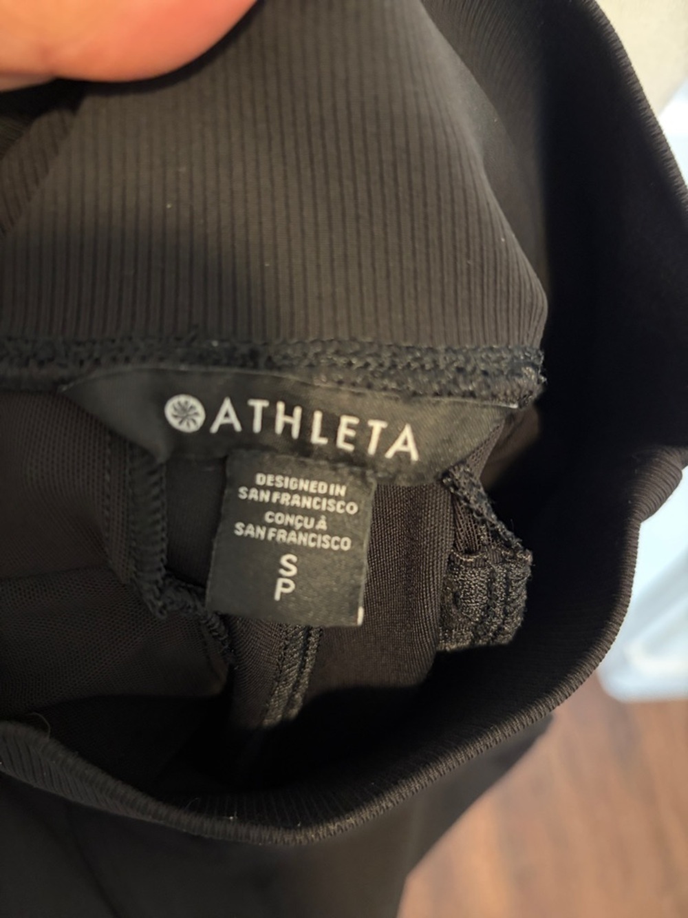 Athleta Black Ribbed High-Waist Pull-On Pants - Picture 2 of 4